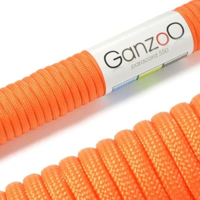Abbildung von Ganzoo Paracord 550 Seil Orange 4mm Schnur Typ 3, Nylon &amp; Polyester, ideal für Basteln von Hundeleine Halsband Armband/Camping Survival und Outdoor 3 Meter Allzweckseil 7 Innenstränge