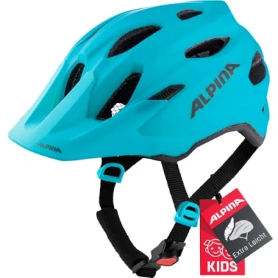 Abbildung von ALPINA CARAPAX JR. Leichter, Robuster &amp; Sicherer Fahrradhelm Mit Fliegennetz Optionalen LED Licht Für Kinder, petrol matt, 51 56 cm