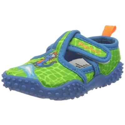 Abbildung von Playshoes Unisex Kinder Aquaschuhe Laufschuh, Blau Grün Dino, 24/25 EU