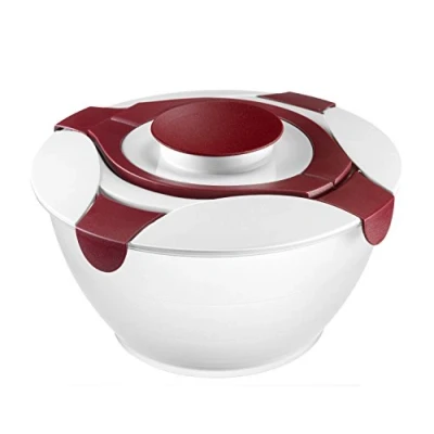 Abbildung von Westmark Salatbutler/ schüssel mit Tragegriffen und Dressing Behälter, Fassungsvermögen: 6,5 Liter, Kunststoff, Praktika, Transparent/Weiß/Rot, 2422227R
