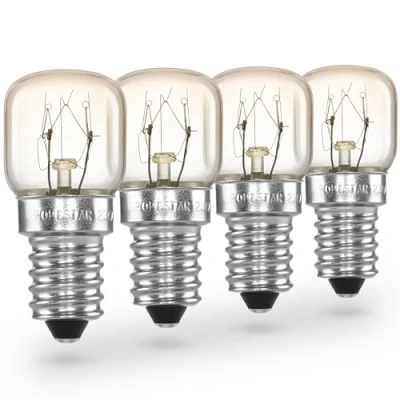 Abbildung von POPPSTAR Backofenlampe E14 15W hitzebeständig bis 300 Grad (2700K warmweiß, 85lm, T22), 4er Pack