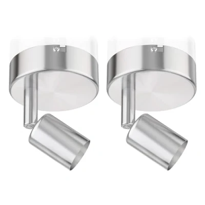 Abbildung von ledscom.de 2 Stück Deckenleuchte/Wandleuchte LUNARA, edelstahl matt, 1x GU10 max. 25W