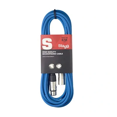 Abbildung von Stagg 6 m hochwertigen XLR auf Stecker Mikrofon Kabel blau