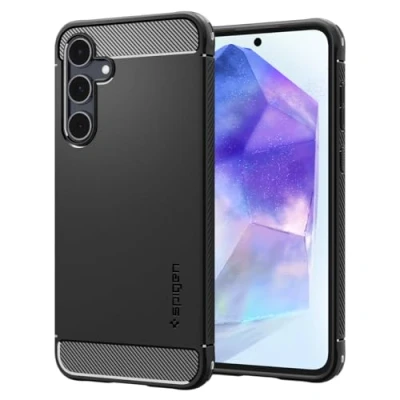 Abbildung von Spigen Rugged Armor Hülle Kompatibel mit Samsung Galaxy A55 5G Schwarz