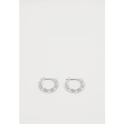 Abbildung von Swarovski Matrix Drop Ohrhänger, Kristallperle, Rundschliff, Weiß, Rhodiniert