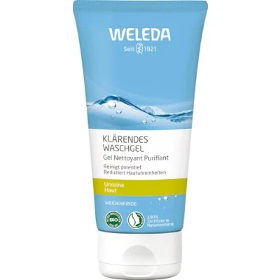 Abbildung von WELEDA Bio Klärendes Waschgel porentiefe Naturkosmetik Anti Pickel Gesichtsreinigung für unreine Haut. Gesichtspflege bekämpft / Mitesser &amp; reduziert überschüssigen Talg (vegan, 100ml)