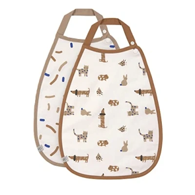 Abbildung von LÄSSIG Baby Kleinkind Lätzchen (2 Stk.) Bio Baumwolle Druckknopf / Medium Drop Bib Little Mateys royal blue