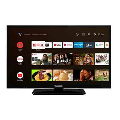 Abbildung von TELEFUNKEN XH24AN550MV 24 Zoll Fernseher/Android Smart TV (HD Ready, HDR, Triple Tuner, 12 Volt, Bluetooth) [2023], Schwarz