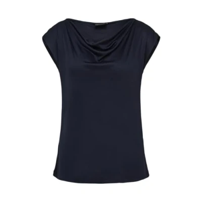 Abbildung von s.Oliver Black Label MIT Wasserfallausschnitt Tshirt print, Damen, Größe: 34, Navy