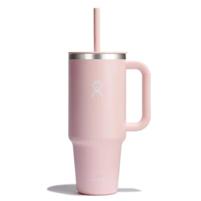 Abbildung von HYDRO FLASK Travel Tumbler Thermobecher 1180 ml (40 Oz) mit verschließbarem Press In Strohhalmdeckel Edelstahl Doppelwandige Vakuumisolierung Spritzwassergeschützter Deckel Trillium