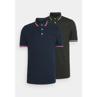 Abbildung von Jack &amp; Jones Jjepaulos 2 PACK Poloshirt, Herren, Größe: Large, Navy blazer