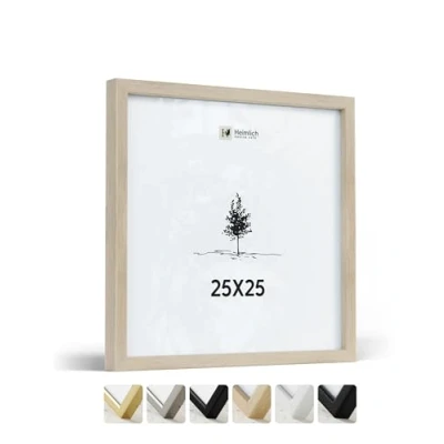 Abbildung von Heimlich® Bilderrahmen 25 x cm, Eichenholz Kleiner quadratischer mit Kunststoffabdeckung Nur zur Wandmontage