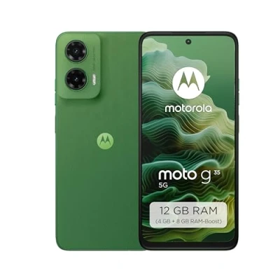 Abbildung von Motorola Moto g35 5G Smartphone (6,72&quot; FHD+ Display, 50 MP Kamera, 4/128 GB, 5000 mAh, Android 14) Leaf Green, inkl. Schutzcover [Exklusiv bei Amazon]