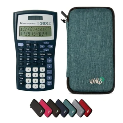Abbildung von TI 30XIIS inkl. WYNGS Schutztasche Türkis Wissenschaftlicher Taschenrechner Basic Set