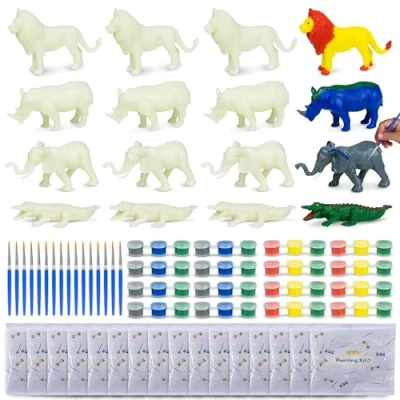 Abbildung von Dschungel Mitgebsel Kindergeburtstag, Malset 16 Stück Mitbringsel Kindergeburtstag Gastgeschenke, kleine Geschenke für Kinder, Gastgeschenk Tiere Pinata Füllung Jüngere