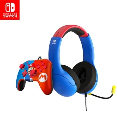 Abbildung von PDP Gaming Offiziell Lizenziert Mario Bundle für Switch Works mit OLED &amp; Lite