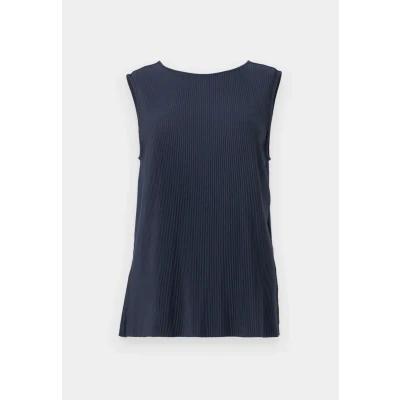 Abbildung von TOM Tailor Plissee CREW NECK Top, Damen, Größe: Medium, Sky captain blue