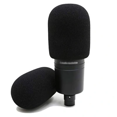 Abbildung von YOUSHARES 2er Pack AT2020 Popschutz große Mikrofon Pop Filter Windschutz für Audio Technica und andere Mikrofone Mikrofonschutz Schaumstoff (Schwarz)
