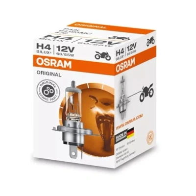 Abbildung von Osram ORIGINAL H4, Halogen Scheinwerferlampe, 64193, 12V PKW, Faltschachtel (1 Stück), Halogenweiß