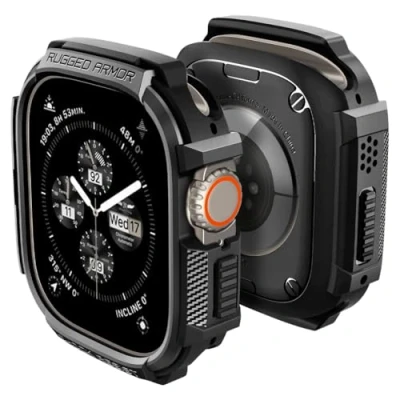 Abbildung von Spigen Rugged Armor Hülle Kompatibel mit Apple Watch Ultra 2 (2023) / (2022) 49mm Matt Schwarz