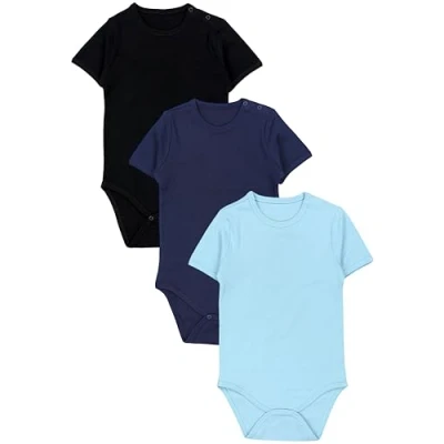Abbildung von TupTam Kinder Unisex Kurzarm Body Baumwolle 3er Set, Farbe: Farbenmix 3, Größe: 110
