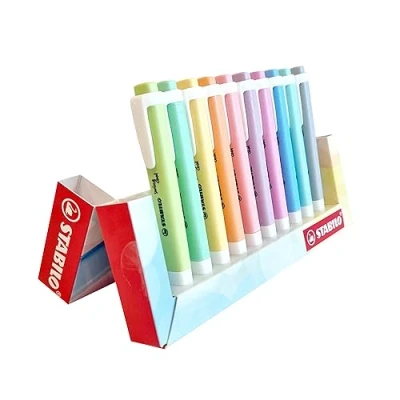 Abbildung von Textmarker STABILO swing cool Pastel 10er Tischset mit 10 verschiedenen Farben