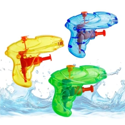 Abbildung von 3er mini Wasserpistolen Set ca. 8 cm mit großer Reichweite Wasserspritzpistole Spritzpistole klein für Kinder