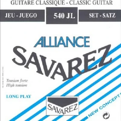 Abbildung von Savarez 540JL High Tension Saiten für Konzertgitarre mit Saitenhalter Alliance Trebles, Classic Basses, Full 6 String Set