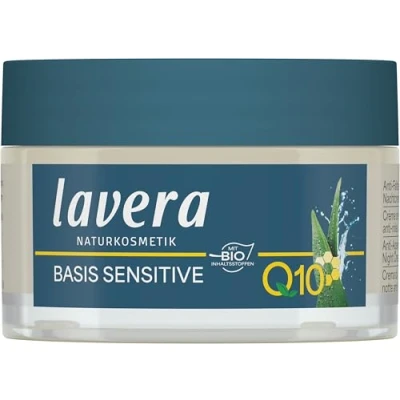 Abbildung von lavera Anti Falten Nachtcreme Q10 ∙ Feuchtigkeit &amp; Pflege Aging Nachtpflege Creme pflegt strafft die Haut vegan ✔ Bio Naturkosmetik Natural Kosmetik Gesichtscreme 1er Pack (1x50ml)