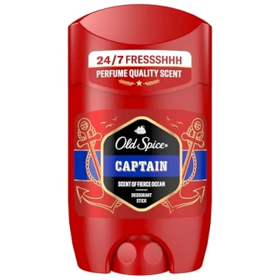 Abbildung von Old Spice Captain Deo Stick für Männer (50 ml), Herren, 48 h Frische, 0 % Aluminiumsalze, keine weißen Rückstände und gelben Flecken