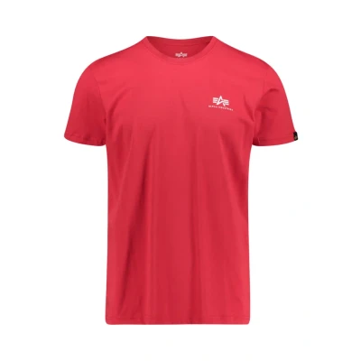 Abbildung von Alpha Industries Small LOGO Tshirt print, Herren, Größe: Small, Red