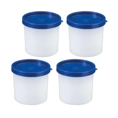 Abbildung von Westmark 4 Kräuter /Gefrierdosen, inkl. Deckel, Füllvolumen: je 200 ml, stapelbar, Kunststoff, Trio, Farbe: Transparent/Blau, 25842270
