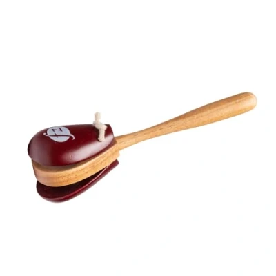 Abbildung von FUZEAU 70774 Kastagnetten mit Griff Länge 20 cm aus lackiertem Holz Farbe zufällig spanisches Instrument Schlagzeug ab 4 Jahren
