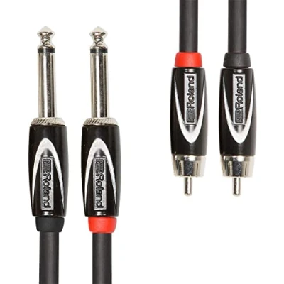 Abbildung von Roland Black Serie Dual Verbindungskabel 6,3 mm Klinke auf Cinch, Länge: 3m RCC 10 2R28