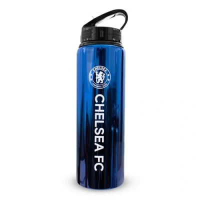 Abbildung von Hy Pro Offiziell Lizenziertes Chelsea F.C. 750 ml Aluminium UV Flasche, Integrierter Faltstrohhalm, Neochrome Finish, Auslaufsicher, Leichtgewichtig, BPA frei, Blues, Blau