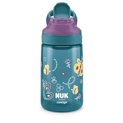Abbildung von NUK By Contigo Easy Sip Cup Trinkflasche für Kinder (ab 4 Jahren) auslaufsicher Hergestellt aus strapazierfähigem Tritan BPA frei spülmaschinenfest 420 ml Natur