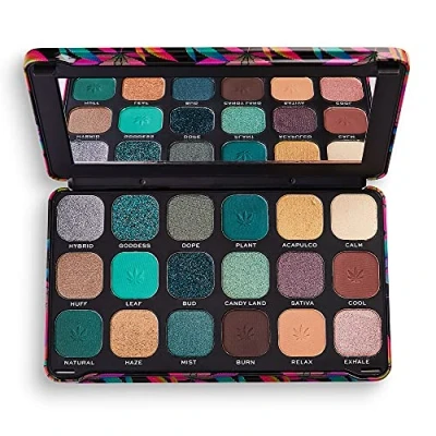 Abbildung von Makeup Revolution Eyeshadow Palette Forever Flawless Chilled WITH Cannabis Sativa Lidschattenpalette, Damen, Größe: 19.8 g, Multi