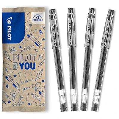 Abbildung von PILOT G Tec C4, Gelschreiber, Schwarz, 4 Stück (1er Pack)