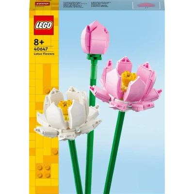 Abbildung von LEGO Lotusblumen, Blumenstrauß mit 3 künstlichen Blumen, Schlafzimmer oder Schreibtisch Deko, Valentinstag Geschenk für Mädchen und Jungen, Sie Ihn, Botanik Kollektion 40647