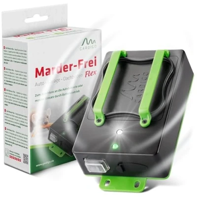 Abbildung von Gardigo® Marderschreck Batteriebetrieben Marderschutz für Auto und Haus 12 24 kHz Batterietausch ohne Ausbau Ultraschall Marderabwehr Motorraum, Dachboden, Marder vertreiben