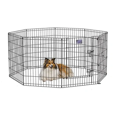 Abbildung von MidWest Homes for Pets 550 30 Laufstall und Spielgehege für Hunde, mit Tür, 61 x 76 cm, schwarze E Beschichtung