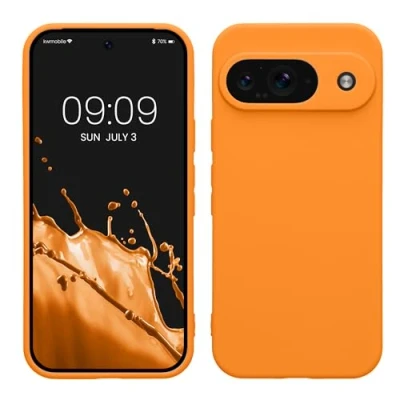 Abbildung von kwmobile Handyhülle kompatibel mit Google Pixel 9 Hülle Handy Case aus weichem Silikon in Fruity Orange
