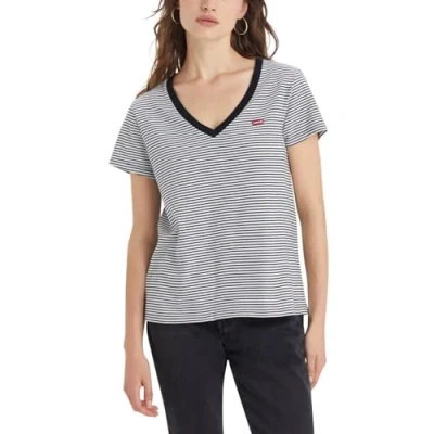 Abbildung von Levi&#039;s Perfect Vneck Tshirt print, Damen, Größe: XS, Cloud dancer