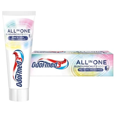 Abbildung von Odol med3 All in One Rundumschutz 40+, Zahnpasta, Zahnpflege ab 40 Jahren für empfindliche und reifere Zähne Zahnfleisch, 75ml, Zahncreme