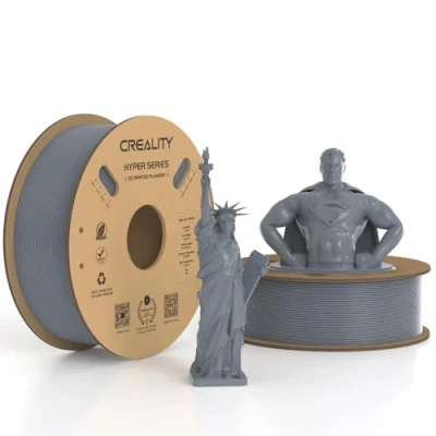 Abbildung von Creality Hyper PLA Filament 1.75 mm 2 KG Grau, 30 600 mm/s Hochgeschwindigkeits 3D Drucker Filament, Pack 1KG Spule (2.2 lbs) PLA, Maßgenauigkeit +/ 0.02 mm, für die meisten