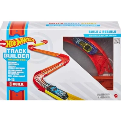 Abbildung von Hot Wheels GLC88 Track Builder Unlimited Vielseitiges Kurven Set Zubehörteile, Spielzeug Autorennbahn ab 6 Jahren