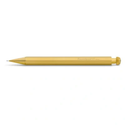 Abbildung von Kaweco SPECIAL Druckbleistift 0.5 I Minenbleistift aus hochwertigem Messing in oktogonalem Acht Kant Format Exklusiver Druckminenbleistift 14 cm Druck Bleistift nachf?llbar mit Radiergummi