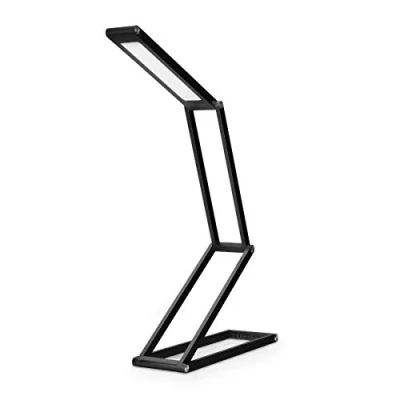 Abbildung von kwmobile LED Aluminium Tischlampe faltbar Akku Nachttisch Leselampe dimmbar Micro USB Ladekabel Schreibtischlampe Faltlampe in Schwarz