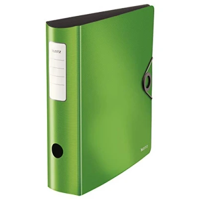 Abbildung von Leitz Qualitäts Ordner 180 Active Solid, A4, breit, Abgerundeter Rücken, 8,2 cm Gummibandverschluss, Leichtes Polyfoam, Plastik Ordner, WOW Serie, Rot, 10471020