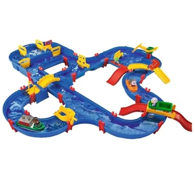 Abbildung von AquaPlay AmphieWorld 145x156 cm große Wasserbahn, inklusive 79 Teilen, Spieleset 2 Boote, Amphibienauto und 3 Spielfiguren, für Kinder ab Jahren